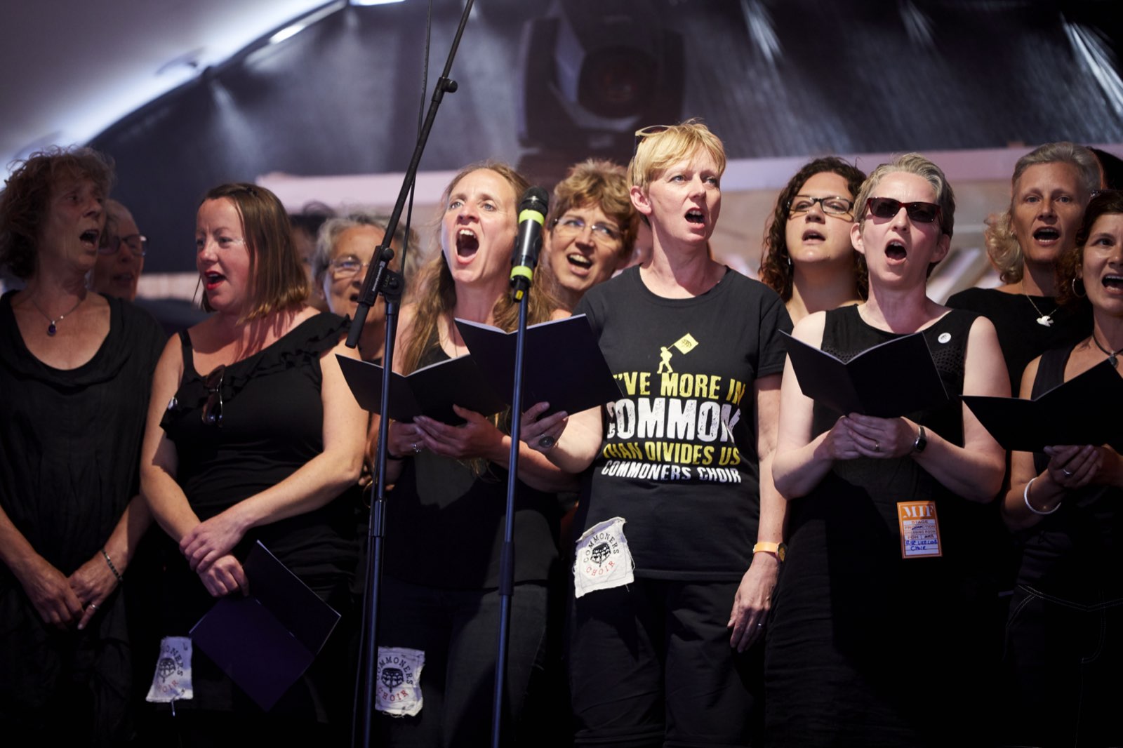 A community choir performing at Rise Like Lions, Manchester International Festival